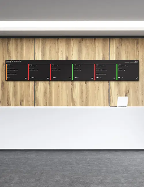 GoBright integrated workplace management solutions electronic wayfinding reception display